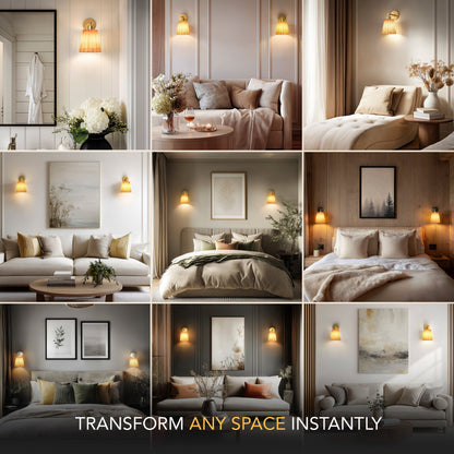 Elegant Wireless Wall Sconce Light with Adjustable Brightness | Modern Wall Lamp for Versatile Indoor Lighting 3
