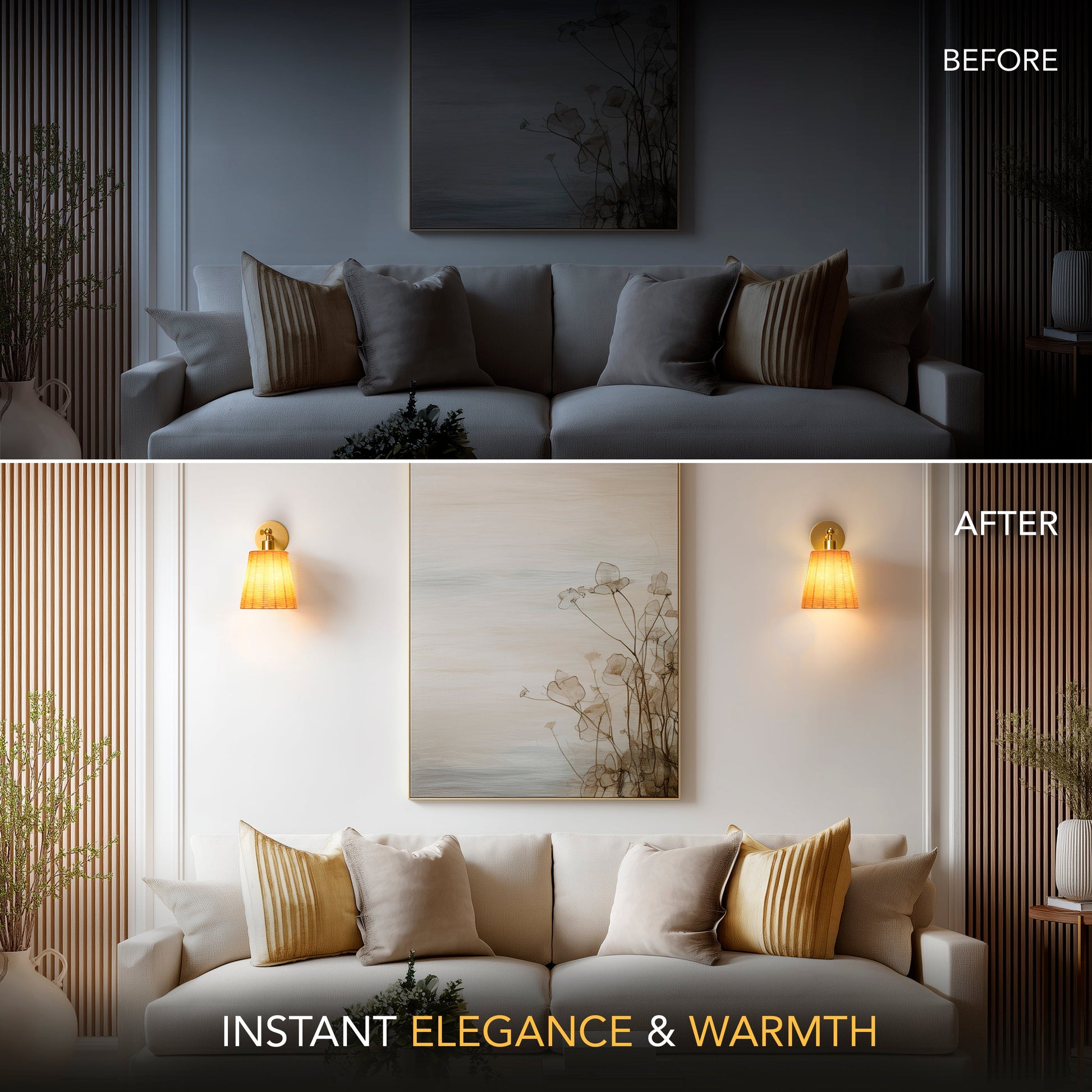 Elegant Wireless Wall Sconce Light with Adjustable Brightness | Modern Wall Lamp for Versatile Indoor Lighting 5