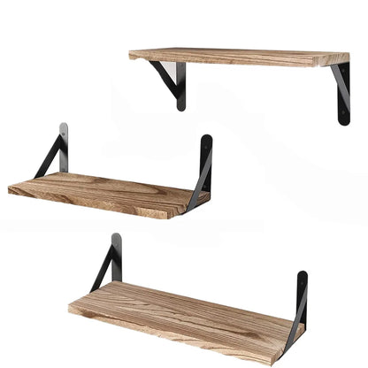 Elegant Wooden Floating Wall Shelves with Easy Installation | Space-Saving Decor for Home 0