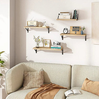 Elegant Wooden Floating Wall Shelves with Easy Installation | Space-Saving Decor for Home 1