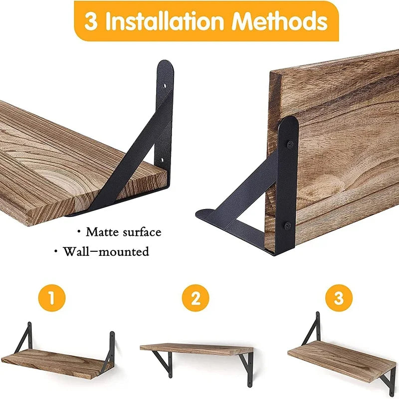 Elegant Wooden Floating Wall Shelves with Easy Installation | Space-Saving Decor for Home 4