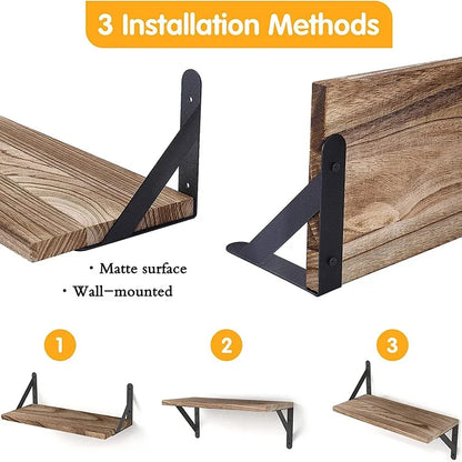 Elegant Wooden Floating Wall Shelves with Easy Installation | Space-Saving Decor for Home 4