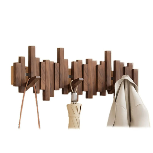 Elegant | Wall Mounted Coat Rack with Magnetic Foldable Hooks | Stylish Organization for Any Space 0