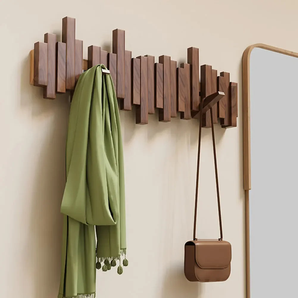 Elegant | Wall Mounted Coat Rack with Magnetic Foldable Hooks | Stylish Organization for Any Space 2
