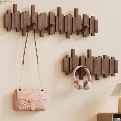 Elegant | Wall Mounted Coat Rack with Magnetic Foldable Hooks | Stylish Organization for Any Space 3
