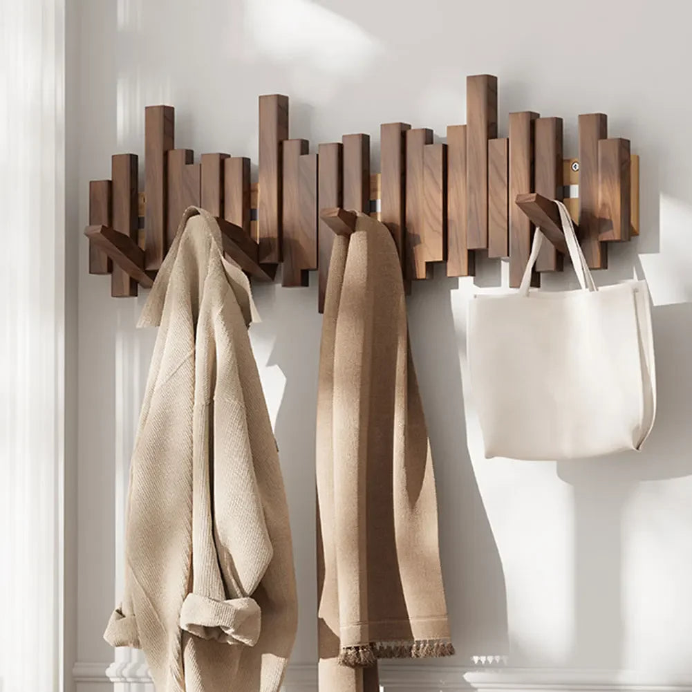 Elegant | Wall Mounted Coat Rack with Magnetic Foldable Hooks | Stylish Organization for Any Space 5