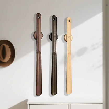 Ergonomic Walnut Shoehorn with Magnetic Wall Mount | Extra-Long Handle for Effortless Footwear Access 3
