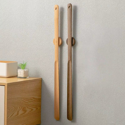 Ergonomic Walnut Shoehorn with Magnetic Wall Mount | Extra-Long Handle for Effortless Footwear Access 4