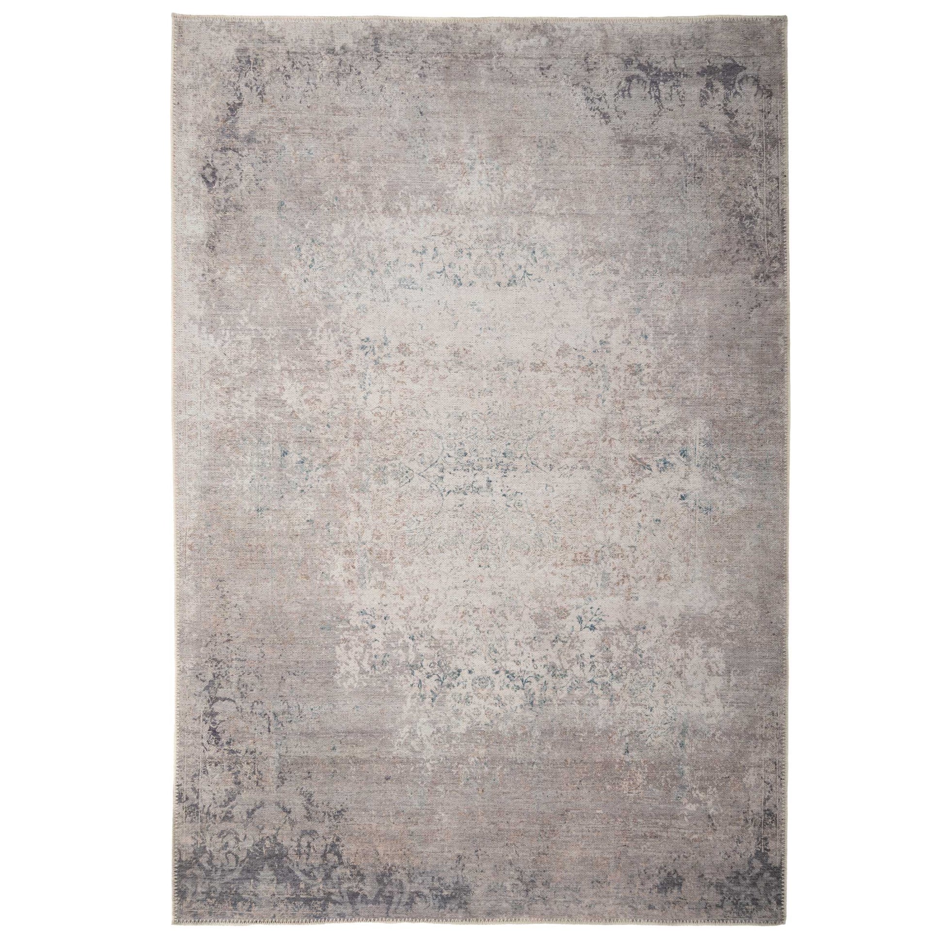 Fleur Collection | Washable Rug with Distressed Design | Eco-Friendly for Timeless Elegance 0