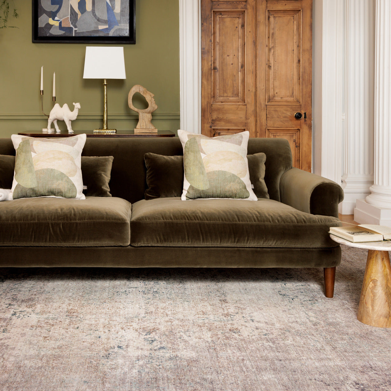 Fleur Collection | Washable Rug with Distressed Design | Eco-Friendly for Timeless Elegance 2