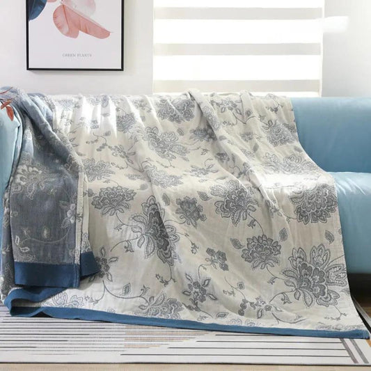 Floral Comfort Blanket | Lightweight Cotton Throw for Cozy Year-Round Use 0