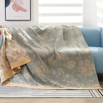 Floral Comfort Blanket | Lightweight Cotton Throw for Cozy Year-Round Use 1