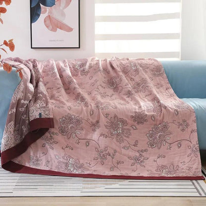 Floral Comfort Blanket | Lightweight Cotton Throw for Cozy Year-Round Use 2