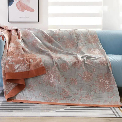 Floral Comfort Blanket | Lightweight Cotton Throw for Cozy Year-Round Use 3