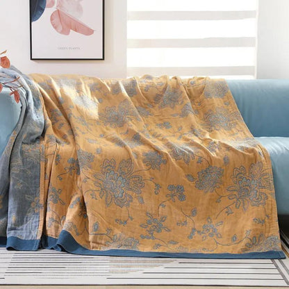 Floral Comfort Blanket | Lightweight Cotton Throw for Cozy Year-Round Use 4