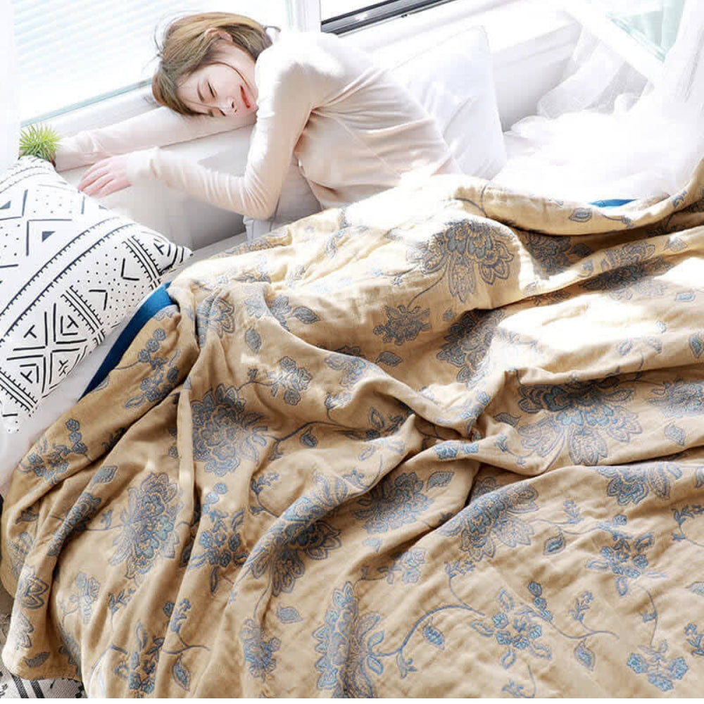 Floral Comfort Blanket | Lightweight Cotton Throw for Cozy Year-Round Use 5