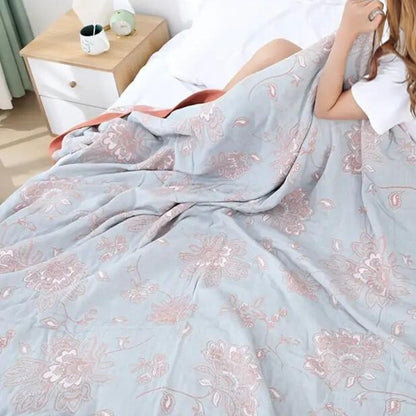 Floral Comfort Blanket | Lightweight Cotton Throw for Cozy Year-Round Use 7