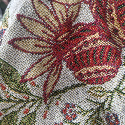 Floral Throw Blanket with Elegant Tassels | Cozy Polyester-Cotton Decor for Home Aesthetics 2