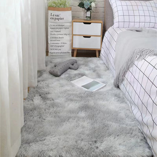 Fluffy Shag Area Rug with Non-Slip Backing | Stylish Tie-Dyed Design for Cozy Living Room Comfort 0