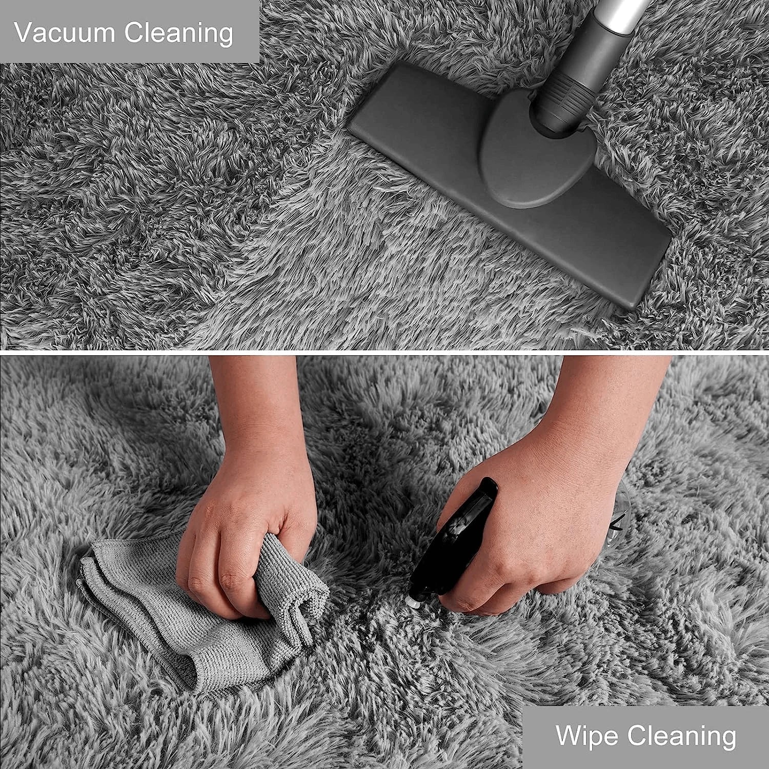 Fluffy Shag Area Rug with Non-Slip Backing | Stylish Tie-Dyed Design for Cozy Living Room Comfort 4