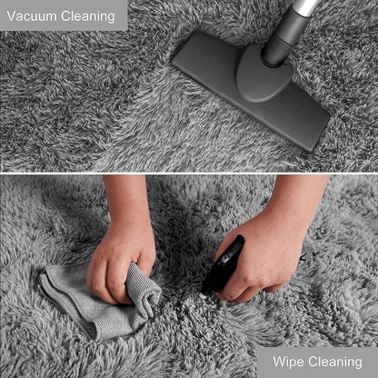 Fluffy Shag Area Rug with Non-Slip Backing | Stylish Tie-Dyed Design for Cozy Living Room Comfort 4