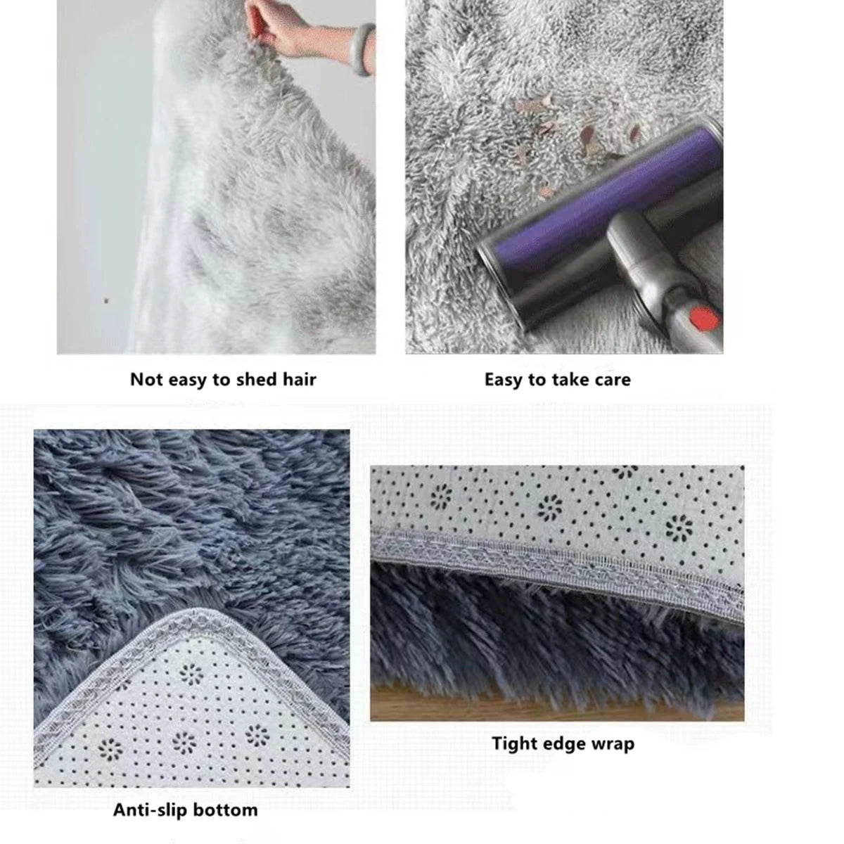 Fluffy Shag Area Rug with Non-Slip Backing | Stylish Tie-Dyed Design for Cozy Living Room Comfort 5