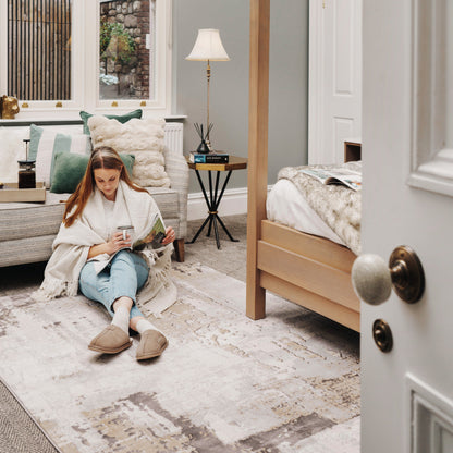 Grace Collection | Distressed Abstract Area Rug with Cozy Texture | XL Size for Elegant Living Rooms 4