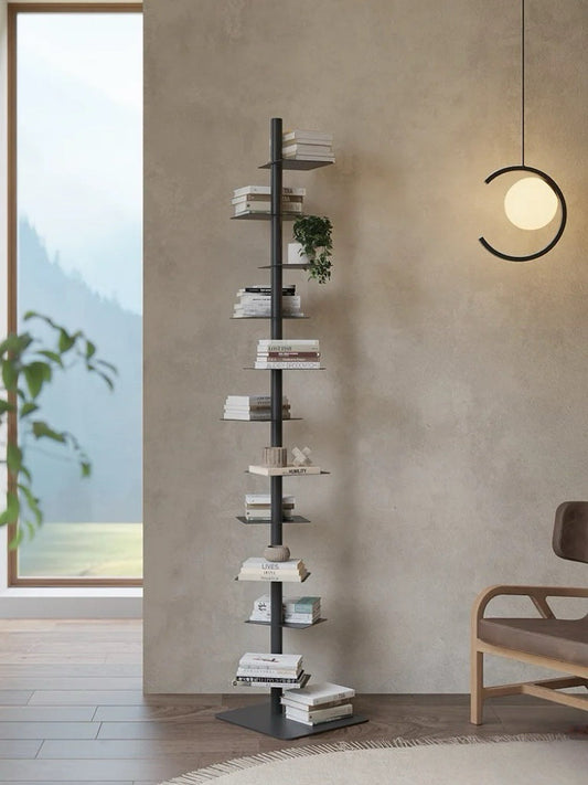 Industrial Steel Plant Stand | Staggered Shelves for Elegant Indoor Display 0
