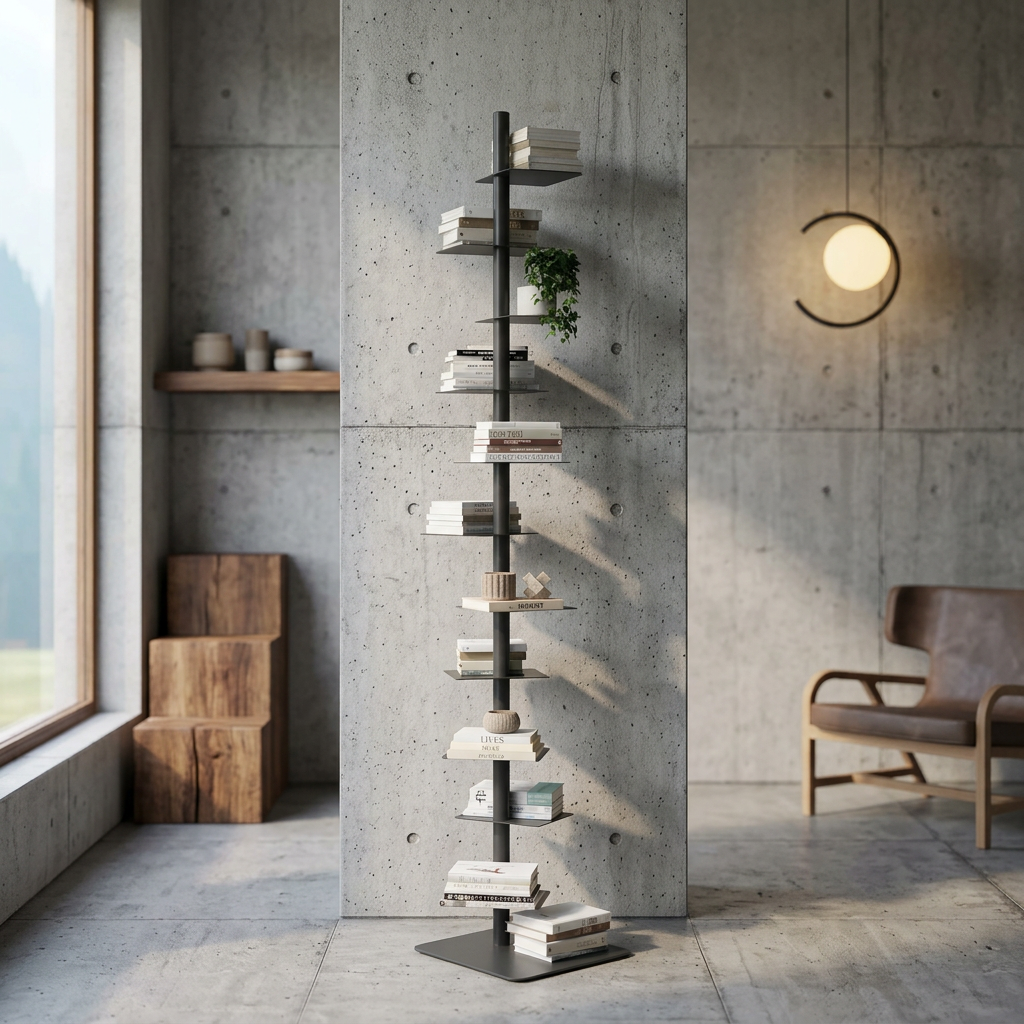 Industrial Steel Plant Stand | Staggered Shelves for Elegant Indoor Display 1