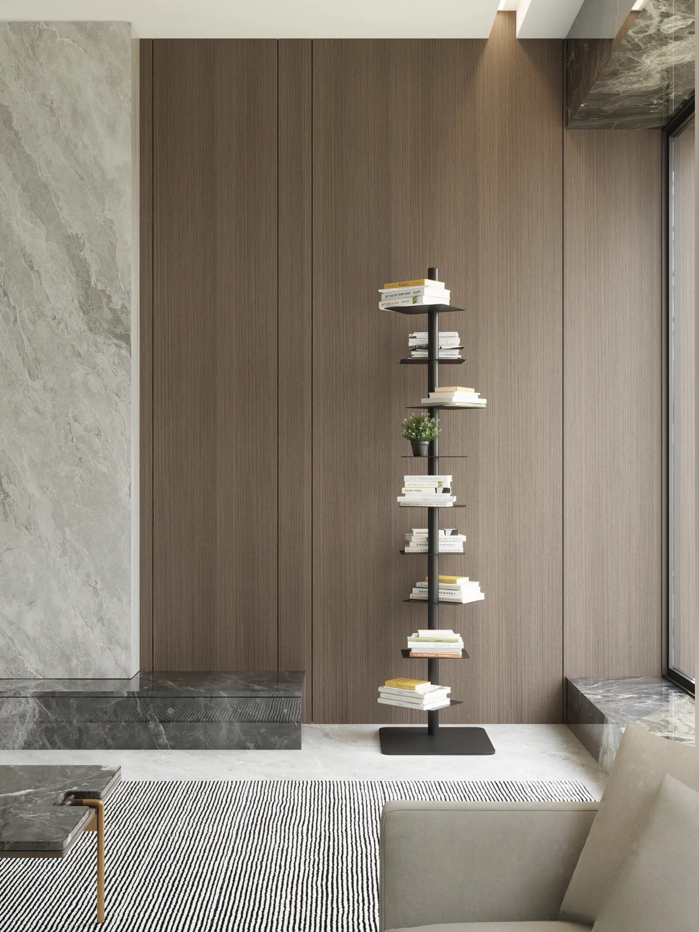 Industrial Steel Plant Stand | Staggered Shelves for Elegant Indoor Display 2
