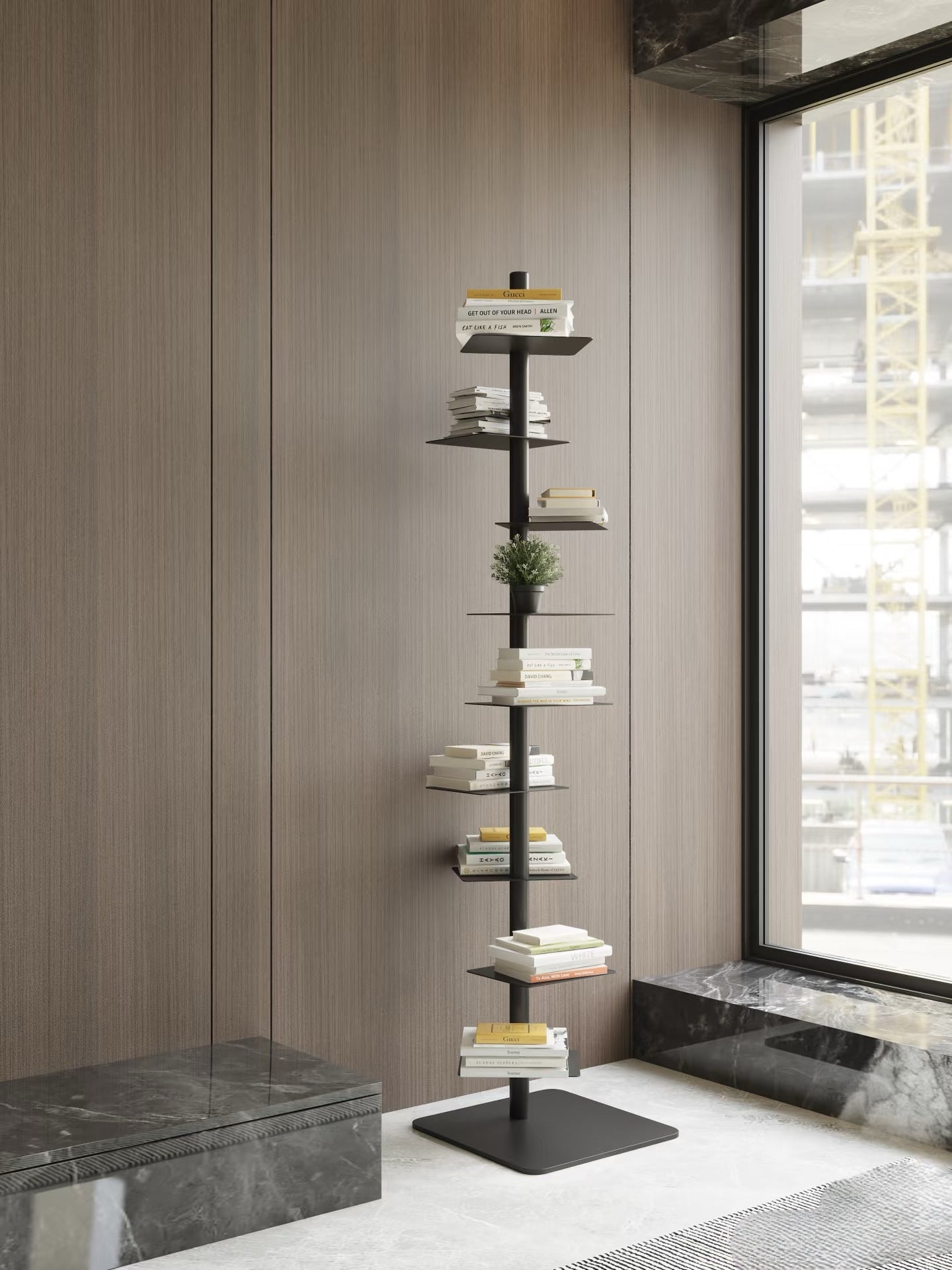 Industrial Steel Plant Stand | Staggered Shelves for Elegant Indoor Display 6