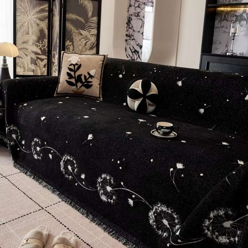 Japandi Dandelion Puff | Couch Cover with Soft Microfibre Fabric | Everyday Protection for Stylish Home Decor 0