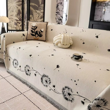 Japandi Dandelion Puff | Couch Cover with Soft Microfibre Fabric | Everyday Protection for Stylish Home Decor 4