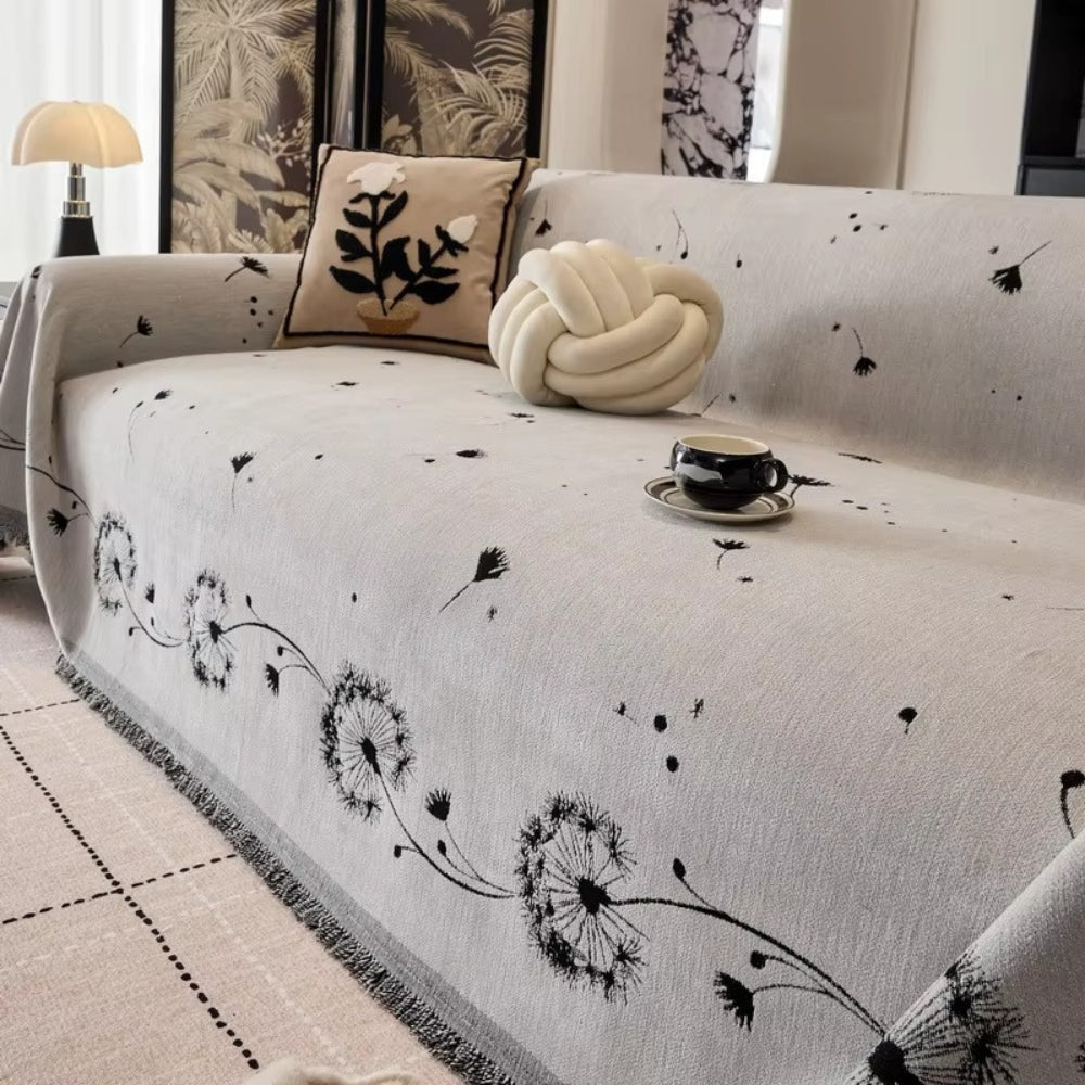 Japandi Dandelion Puff | Couch Cover with Soft Microfibre Fabric | Everyday Protection for Stylish Home Decor 5