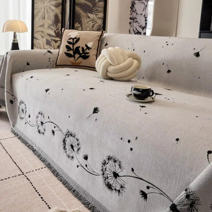 Japandi Dandelion Puff | Couch Cover with Soft Microfibre Fabric | Everyday Protection for Stylish Home Decor 5