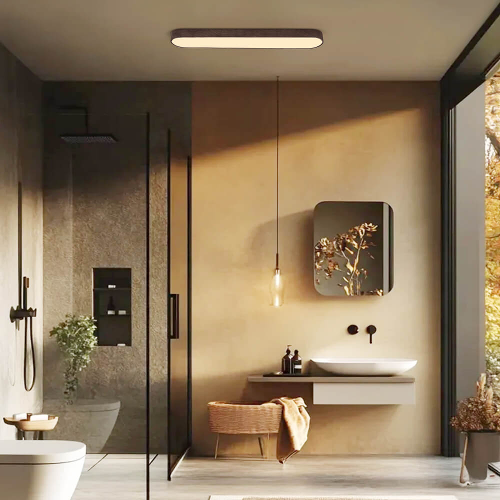 Japandi Natural Oak | Flush Mount Ceiling Light Fixture with Tri-Colour Technology | Sleek Design for Modern Interiors 5