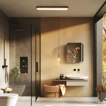 Japandi Natural Oak | Flush Mount Ceiling Light Fixture with Tri-Colour Technology | Sleek Design for Modern Interiors 5