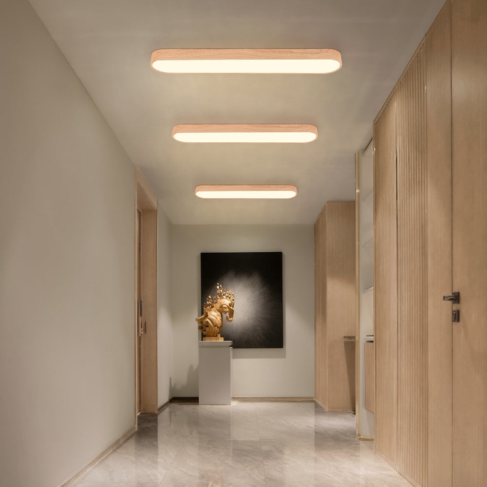Japandi Natural Oak | Flush Mount Ceiling Light Fixture with Tri-Colour Technology | Sleek Design for Modern Interiors 6