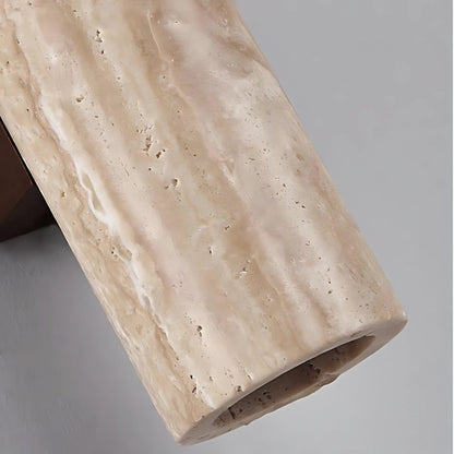 Japandi | Wall Light Sconce with Up & Down Illumination | Natural Travertine Design for Elegant Indoor Spaces 4