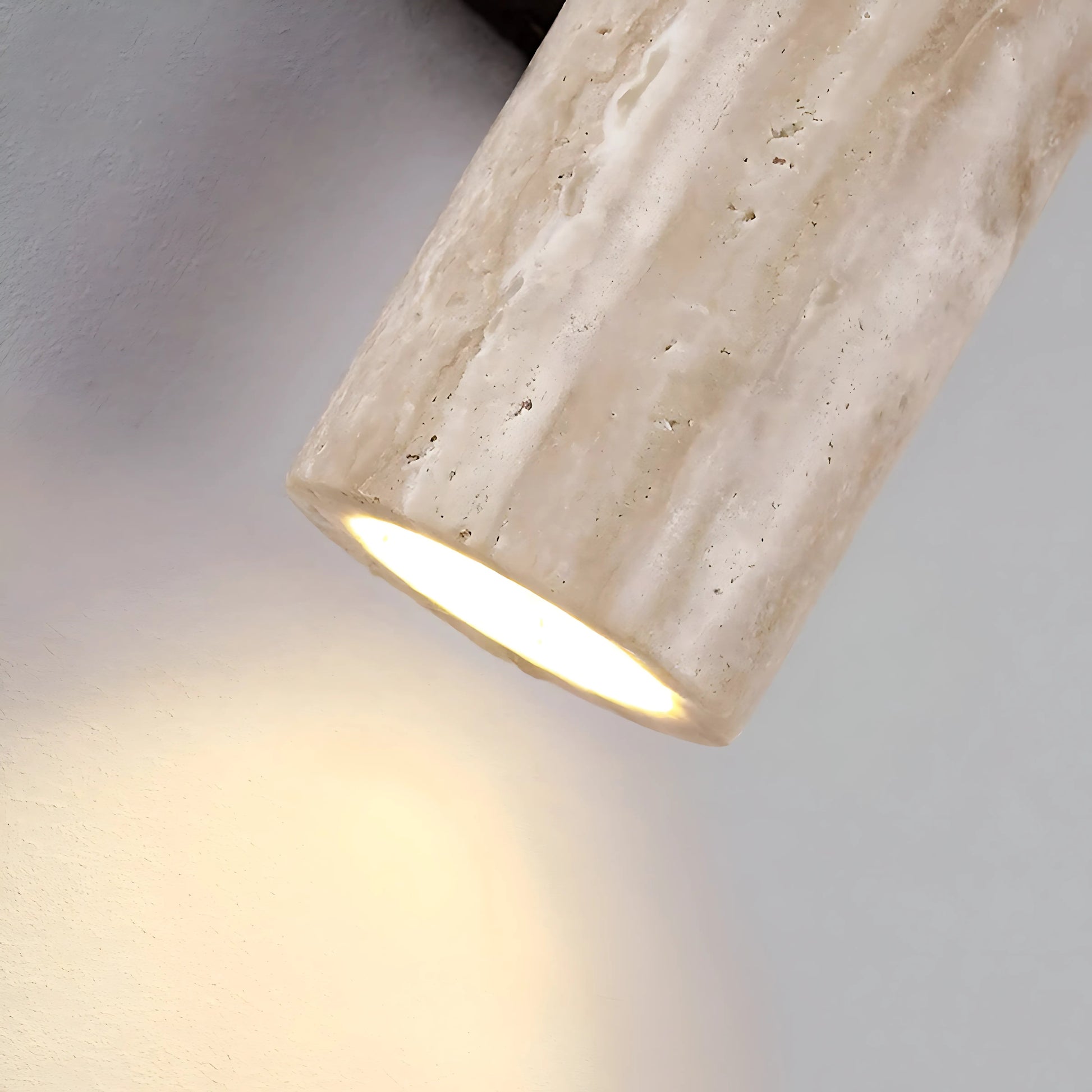 Japandi | Wall Light Sconce with Up & Down Illumination | Natural Travertine Design for Elegant Indoor Spaces 5