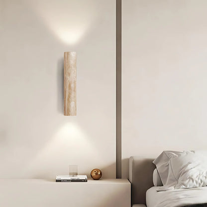 Japandi | Wall Light Sconce with Up & Down Illumination | Natural Travertine Design for Elegant Indoor Spaces 7