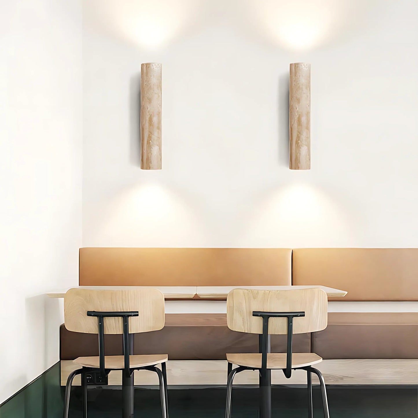 Japandi | Wall Light Sconce with Up & Down Illumination | Natural Travertine Design for Elegant Indoor Spaces 8
