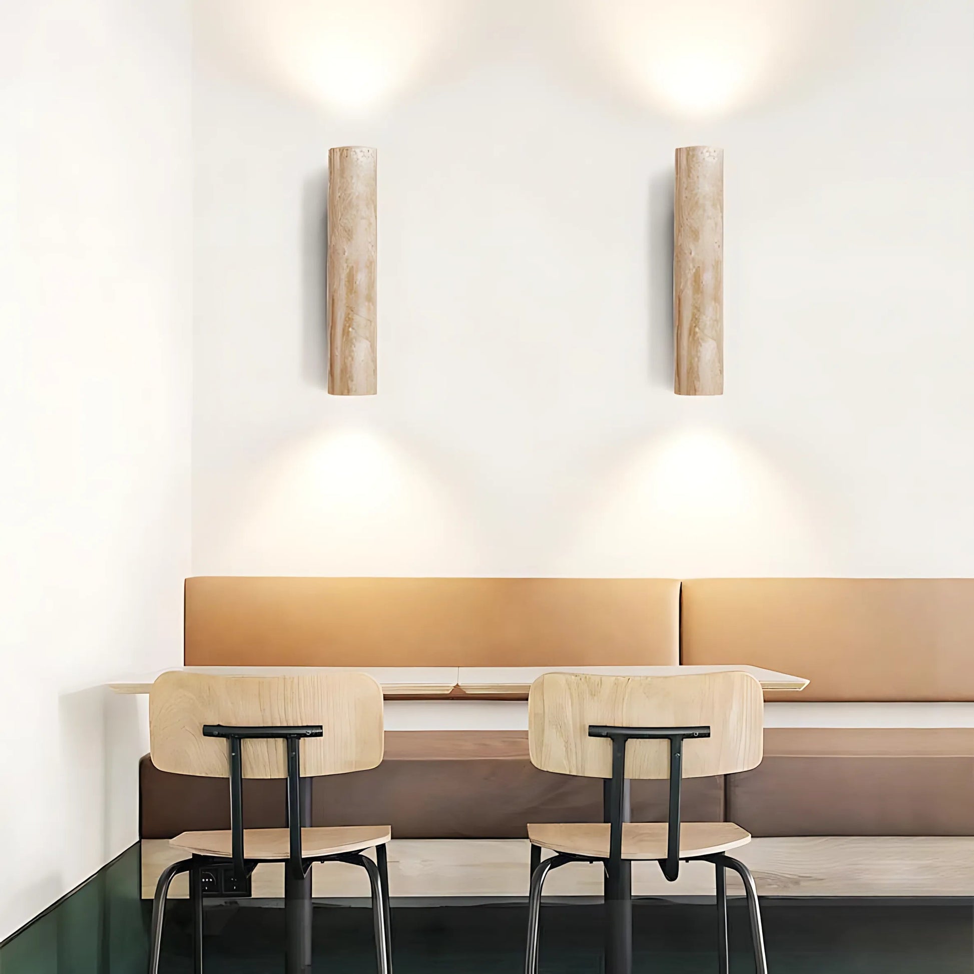 Japandi | Wall Light Sconce with Up & Down Illumination | Natural Travertine Design for Elegant Indoor Spaces 8