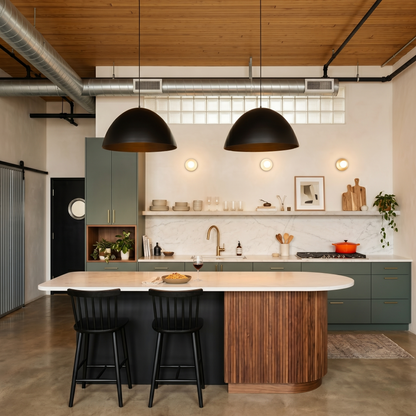 Large Dome Pendant Light | Adjustable Height Modern Kitchen Pendant Lighting for Dining Tables and Islands 1