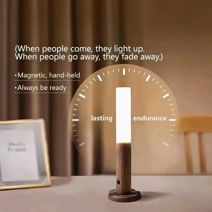 Magnetic Wall Sconce Light with Motion Sensor & Wooden Design for Safety 2