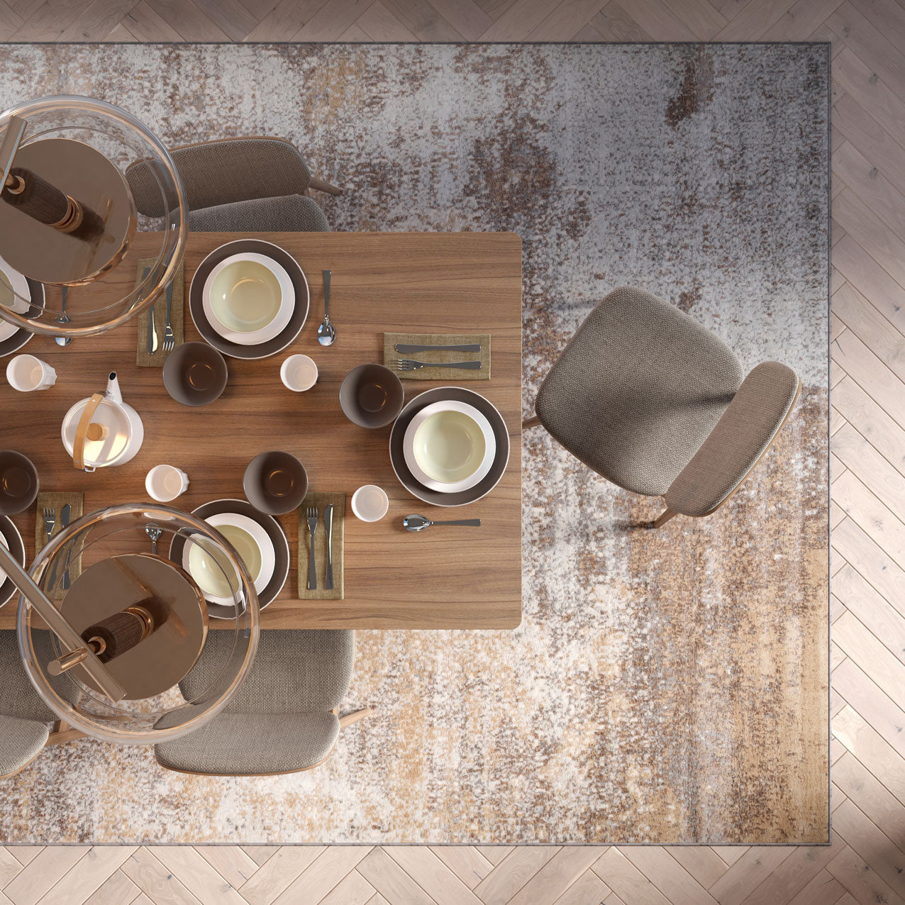 Mia Collection | Beige Abstract Area Rug with Intricate Design | Elegant Living Room Decor for Comfort and Style 7
