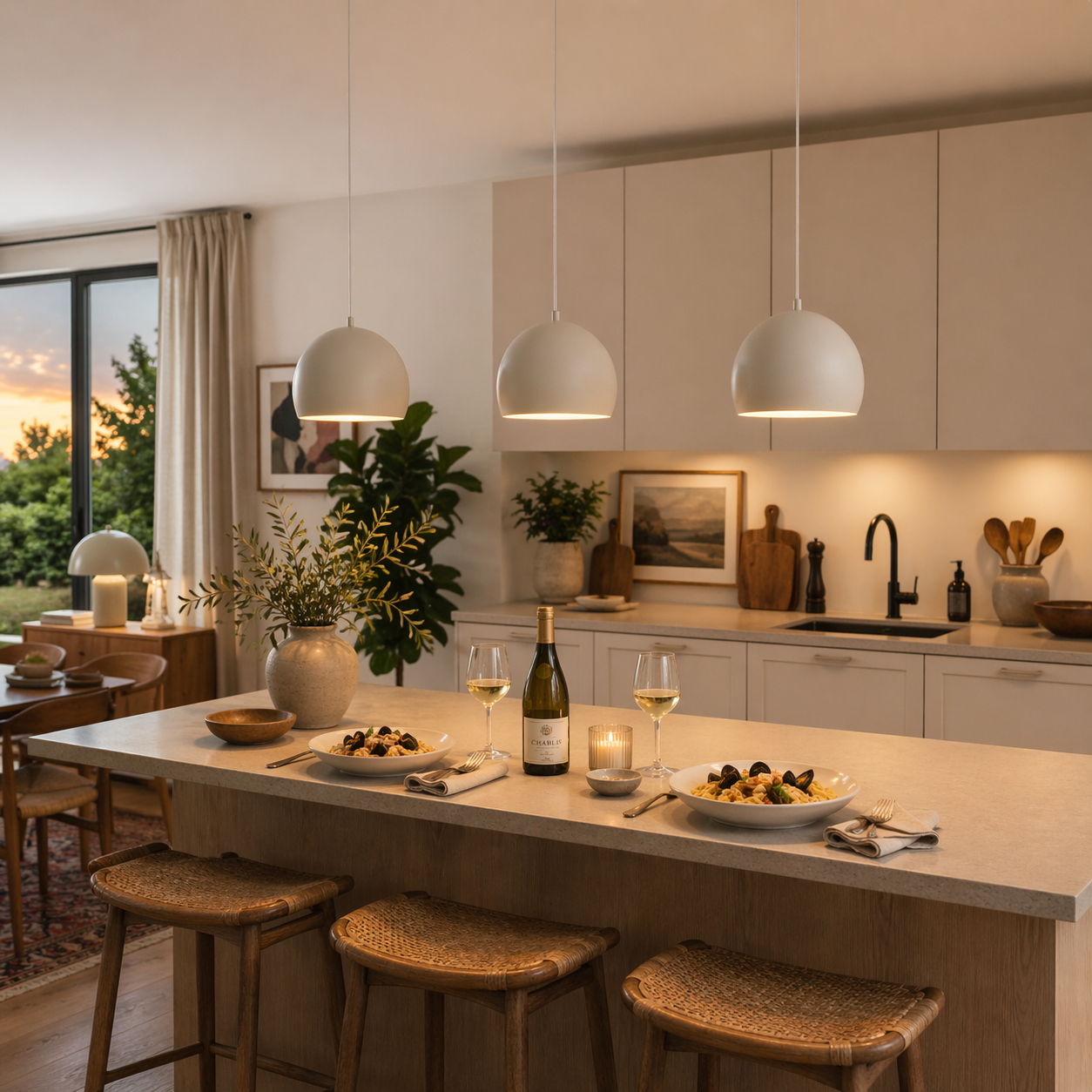 Mid-Century Modern Pendant Light | Focused Downward Lighting | Stylish Fixture for Kitchen Islands and Dining Tables 1
