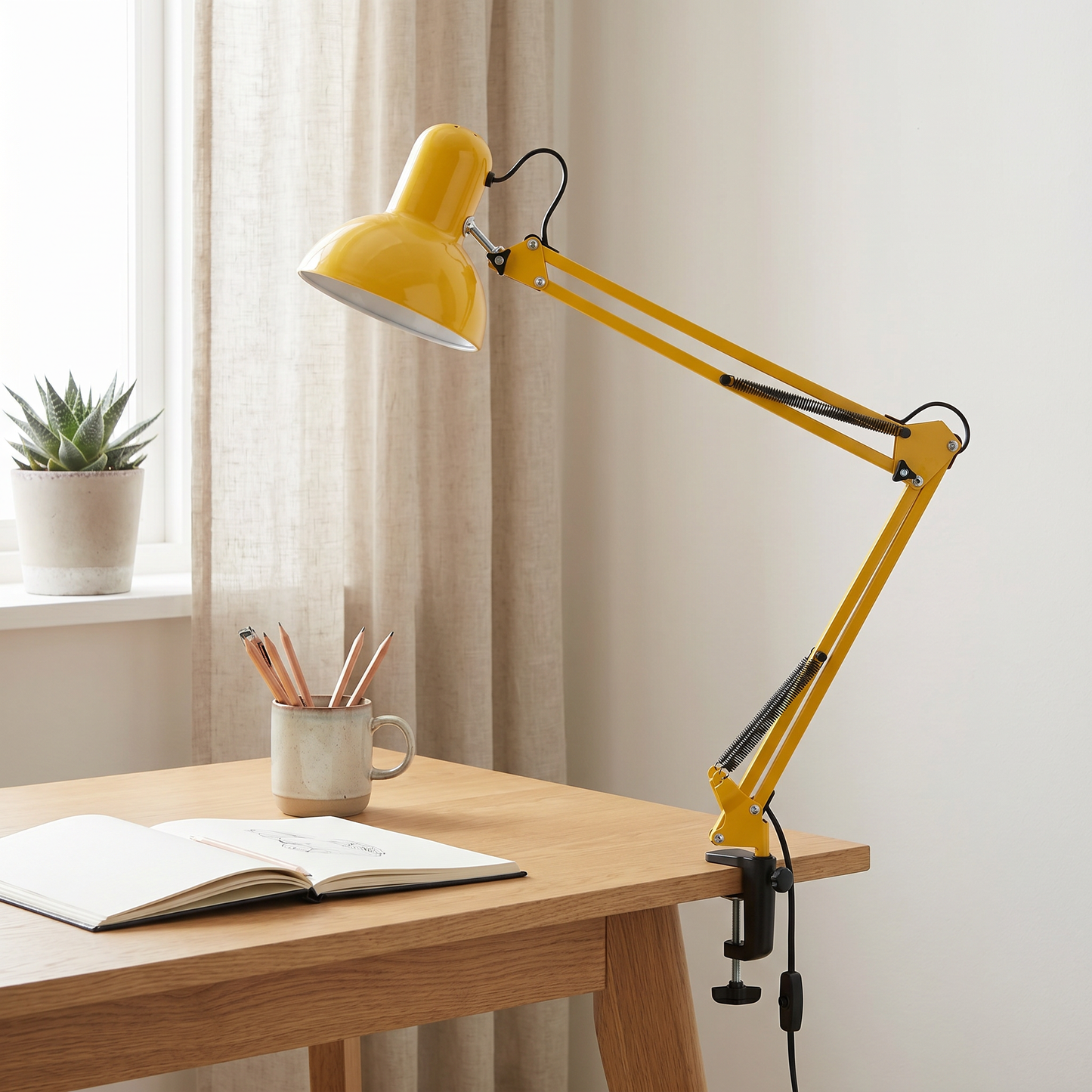 Minimalist Clip Table Lamp | Retractable Long Arm Design for Focused Lighting | Space-Saving Solution for Home or Office 1