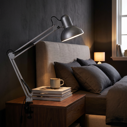 Minimalist Clip Table Lamp | Retractable Long Arm Design for Focused Lighting | Space-Saving Solution for Home or Office 3