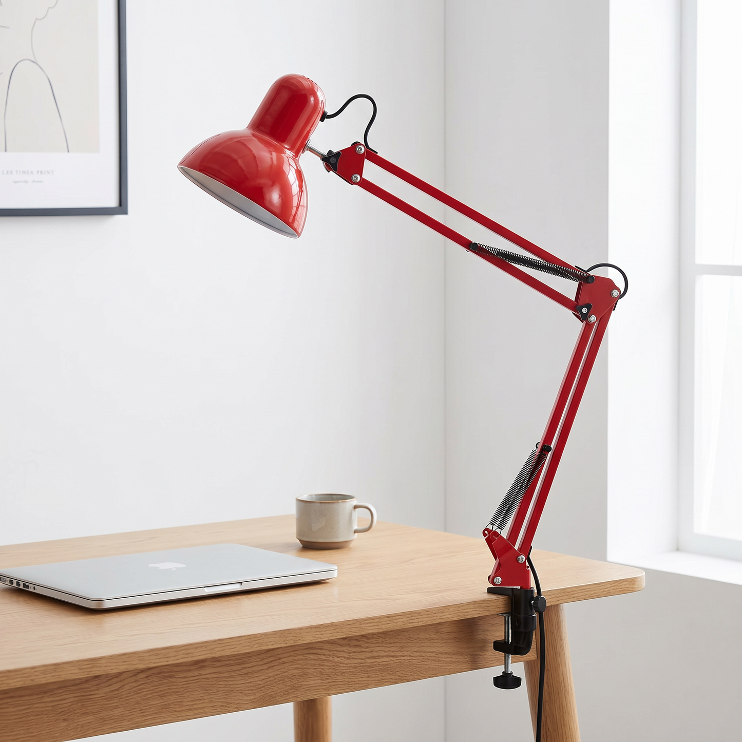 Minimalist Clip Table Lamp | Retractable Long Arm Design for Focused Lighting | Space-Saving Solution for Home or Office 5
